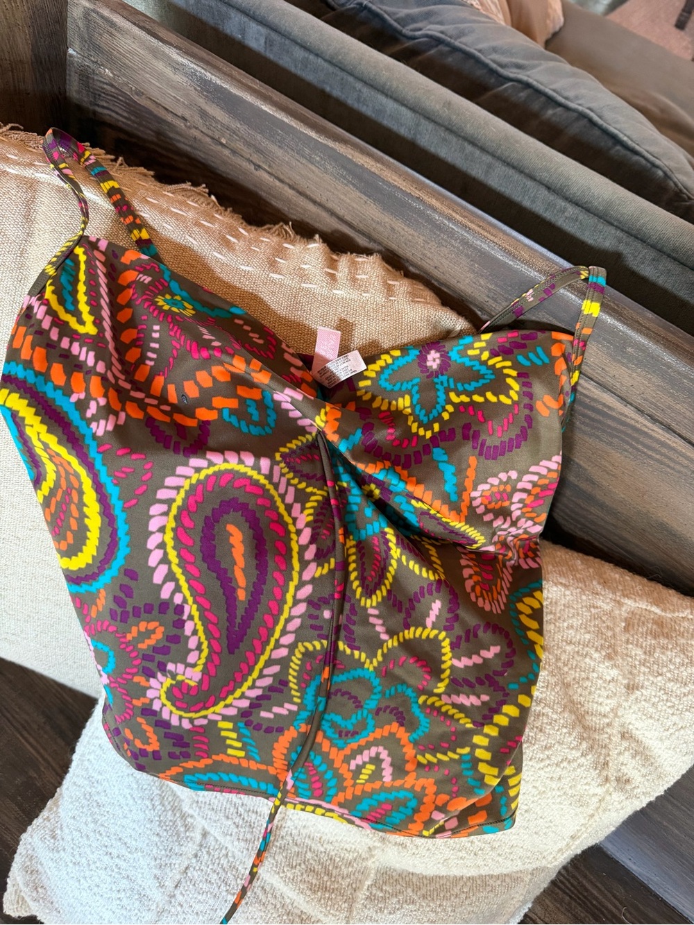 Victoria's Secret Brown Paisley Multi-Color Tankini Top